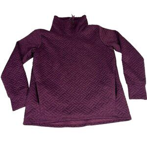 RBX Activewear Jacket Women XL Grape Purple Quilted Long Sleeve Mock neck Pocket